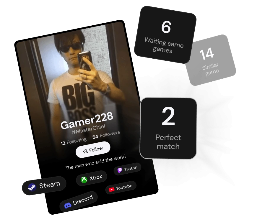 Player profile comparing shared games and perfect rating matches